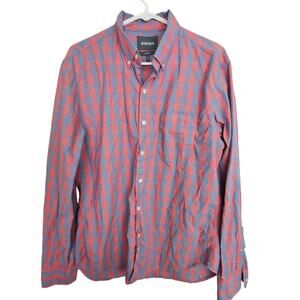 Bonobos Shirt Red Blue Checker Dress Shirt Button Down Long Sleeve Men M